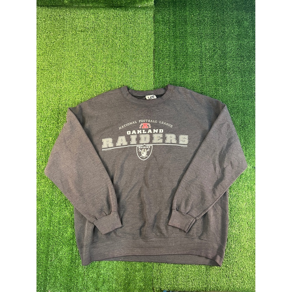 Vintage Lee Sport Oakland Raiders‎ NFL Sweatshirt Mens XL Gray 2001 Crewneck